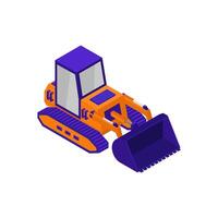 Isometric excavator on a background vector