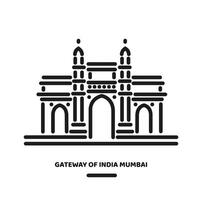 puerta de India Mumbai ilustración icono. vector