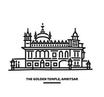 Golden Temple Amritsar vector graphic illustration