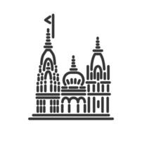 Kashi Vishwanath Temple illustration vector icon.