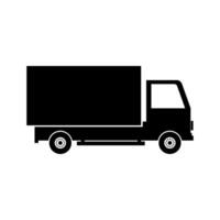 Delivery box truck illustrated on white background vector