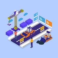 Isometric infrastructure development vector