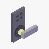 Illustrated isometric door handle vector