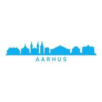 Aarhus illustrated on white background vector