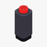 Illustrated isometric car oil bottle vector