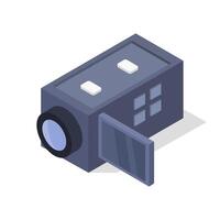 Illustrated isometric camcorder vector