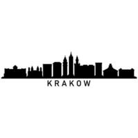 Krakow skyline on white background vector