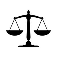 Scales of justice illustrated on white background vector