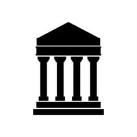 Greek temple illustrated on white background vector