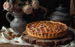 AI generated Rustic Apple Pie Still Life photo