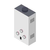 Isometric boiler on a background vector