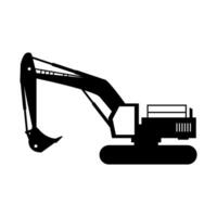 Excavator illustrated on white background vector