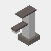 Illustrated isometric faucet vector