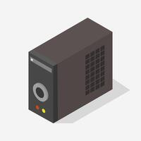 Illustrated isometric computer case vector