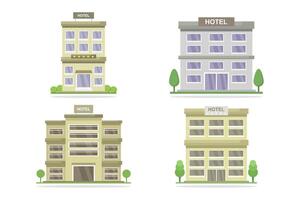 Hotels illustrated on white background vector