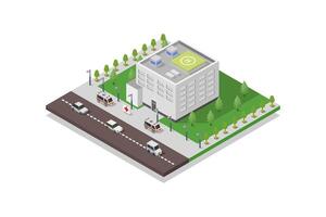 Illustrated isometric hospital vector