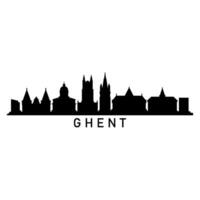 Ghent skyline on white background vector