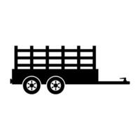 Cargo trailer illustrated on white background vector