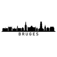 Bruges skyline on white background vector