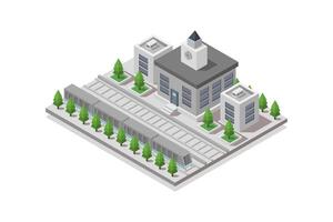 Train station isometric on white background vector