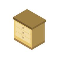 Bedside table isometric on a background vector