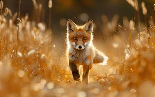 AI generated Golden Hour Fox Stroll photo