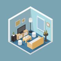 Isometric lounge room on a background vector