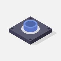 Illustrated isometric button vector