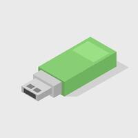 Illustrated isometric usb drive vector