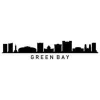 Green Bay skyline on white background vector