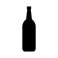 botella de vino ilustrada sobre fondo blanco vector