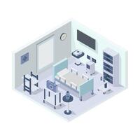 icono de la habitación del hospital en el fondo vector