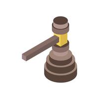 Judge hammer isometric on a background vector