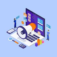 Isometric digital marketing vector