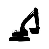 Excavator illustrated on white background vector