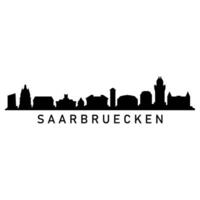 Saarbrucken skyline illustrated on white background vector