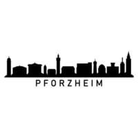 Pforzheim skyline illustrated on white background vector