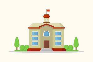 Illustrated school building vector