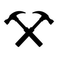 Crossed hammer illustrated on white background vector