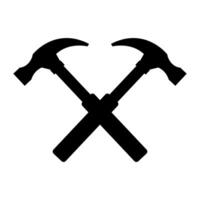 Crossed hammer illustrated on white background vector