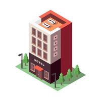 Isometric hotel on a background vector