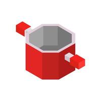 Isometric Pot Icon On Background vector