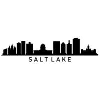 Illustrated salt lake skyline vector