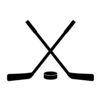 Crossed hockey sticks illustrated on white background vector