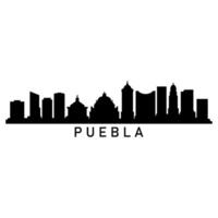 Illustrated puebla skyline vector