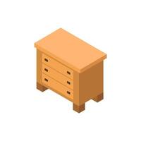 Bedside table isometric on a background vector