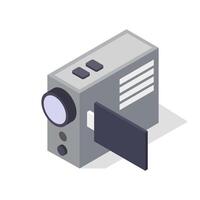 Illustrated isometric camcorder vector