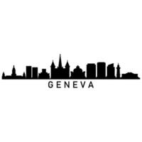 Geneva skyline on white background vector