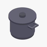 Illustrated isometric kitchen pot vector
