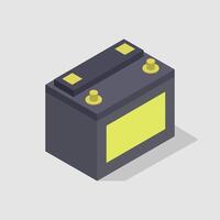 Illustrated isometric car battery vector